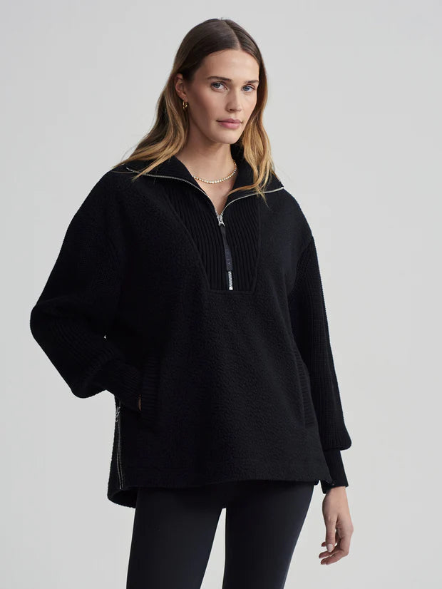 Theresa Half Zip Fleece Black