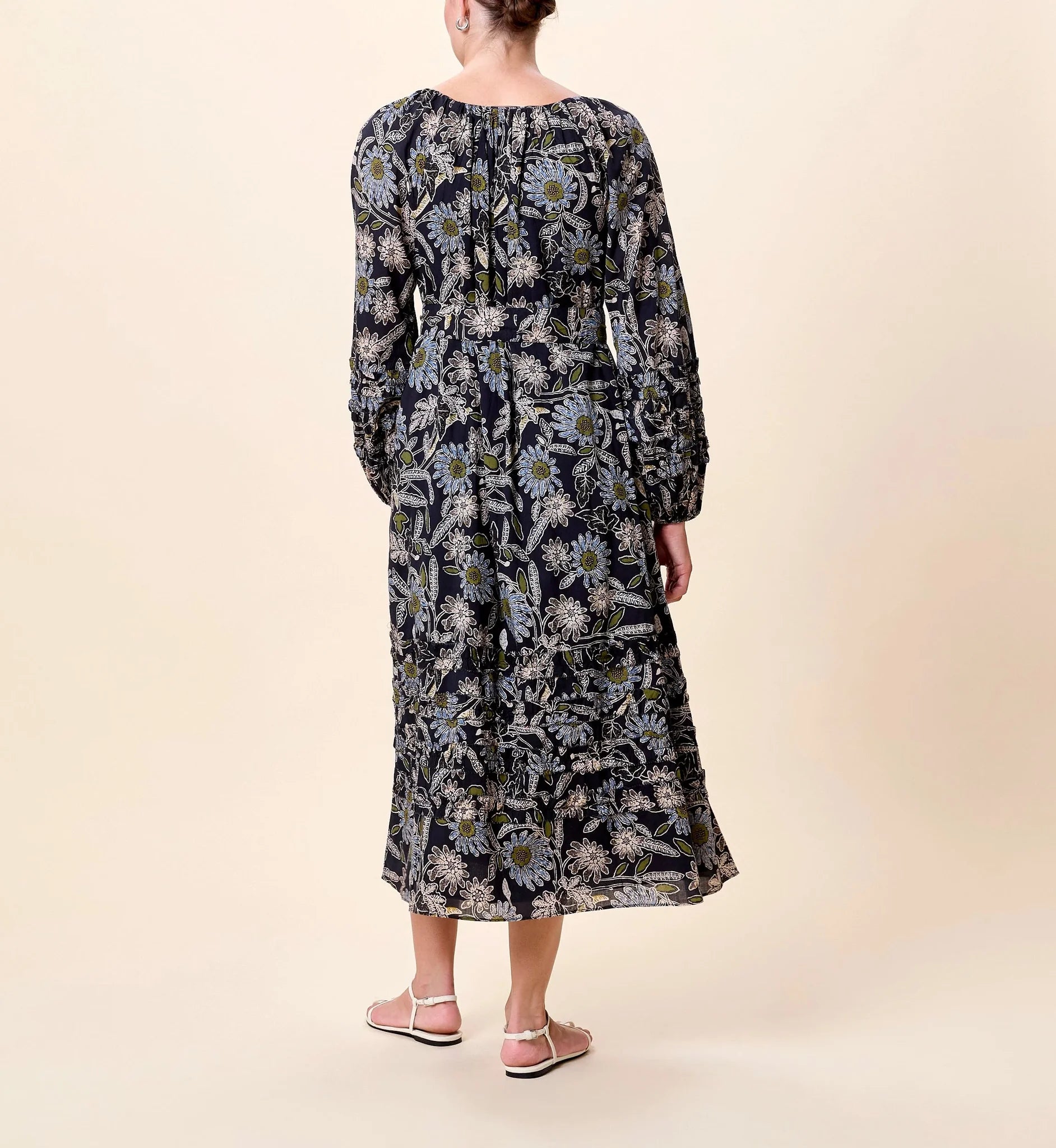 Melinda Midi Dress Dark Magnolia Floral