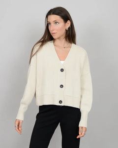 Sumire V-neck Cardigan White Beach