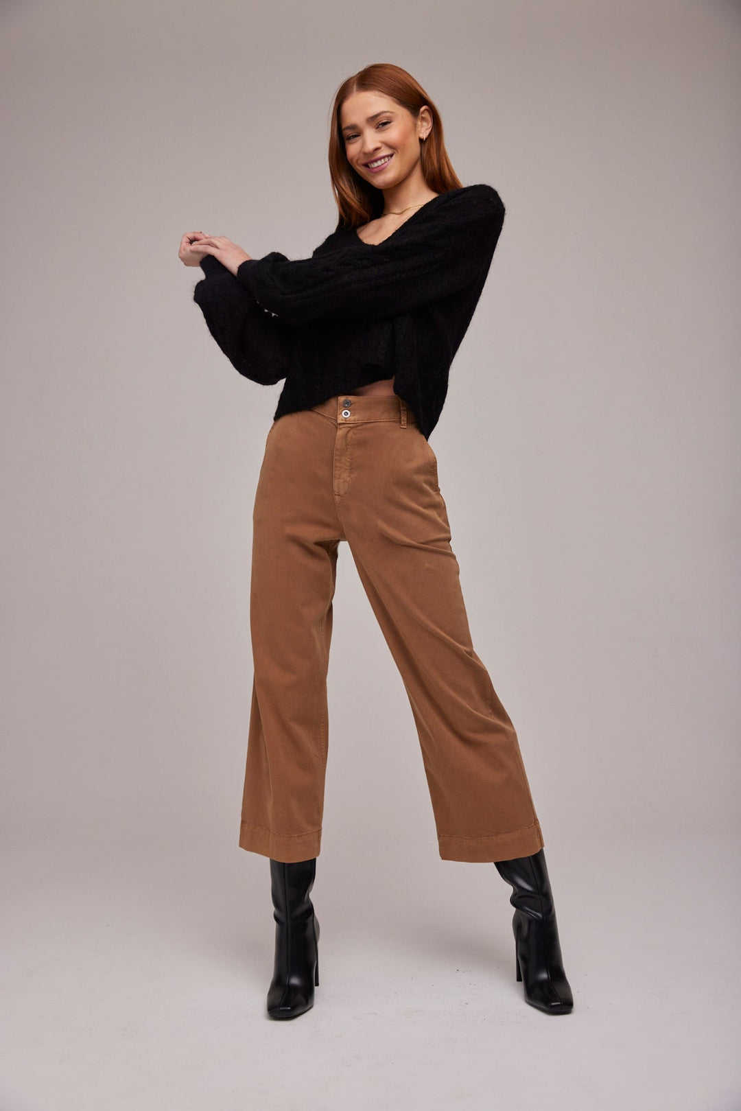 Meet our super soft Saige wide leg crops, these pants never go out of style. These are super versatile, comfortable, and they will become your new favorite pair of pants! Wear them casually with sandals and a tee in the AM or with heels and a blouse for an evening party. Either way you will love their versatility!Made with 49% Lyocell 49% Viscose 2% Lycra.