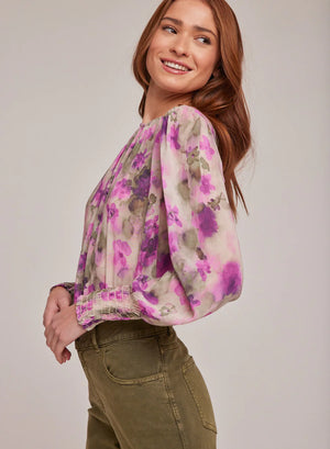 Smock Sleeve Blouse Floral Camo