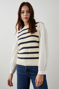 Bambi Sweater Ivory/Navy Stripe