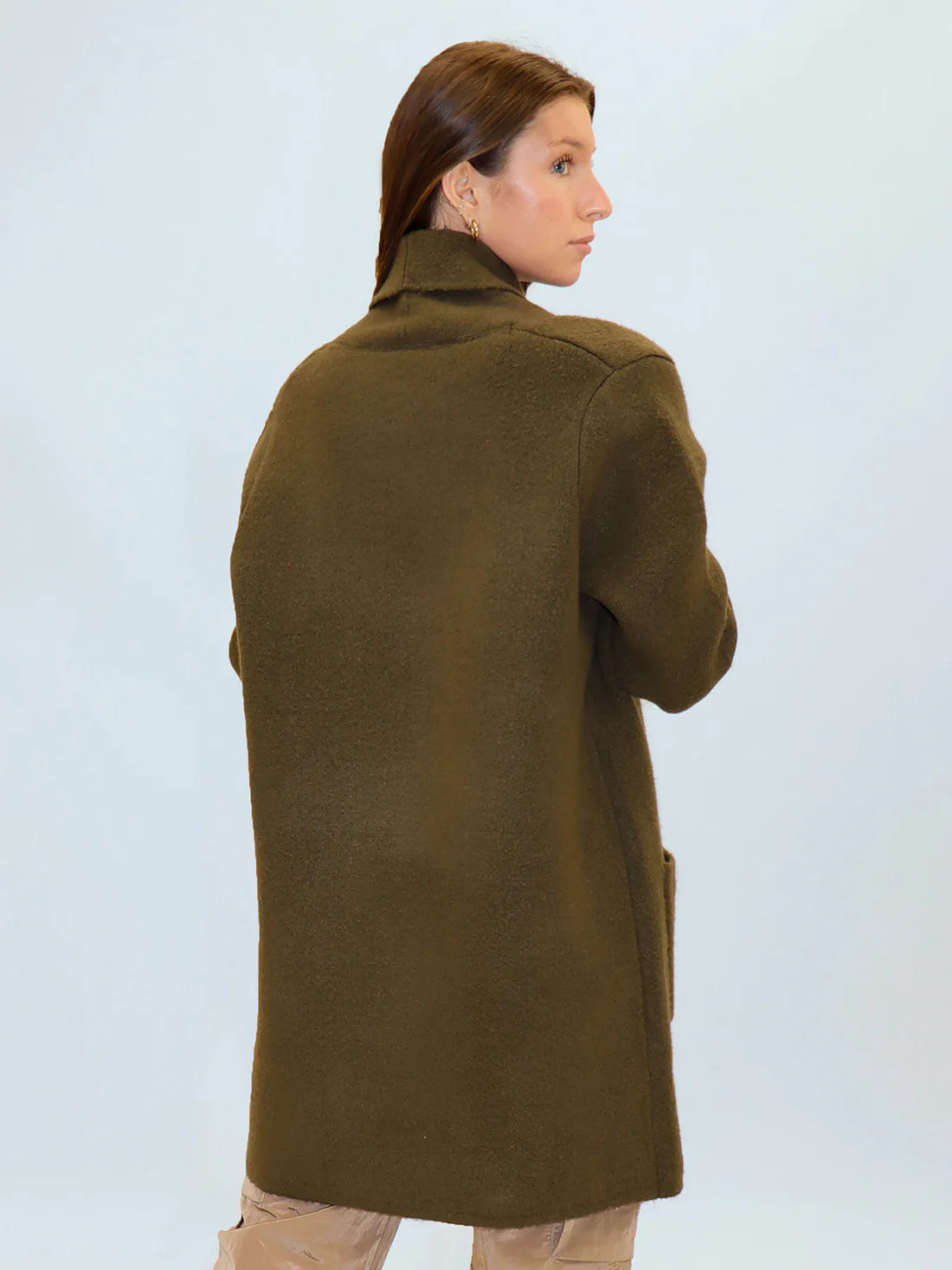 Michelle Shawl Collar Coatigan Olive