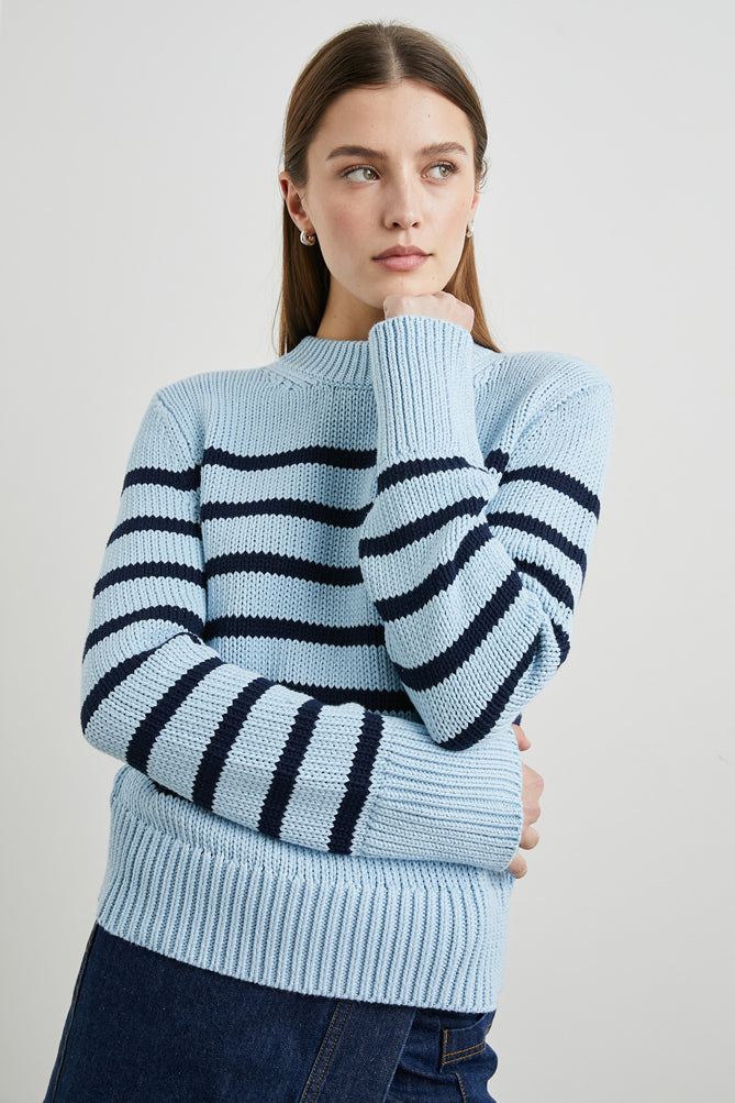 Alise Sweater Sky Navy Stripe