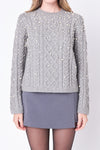 Pearl Cable Sweater Grey